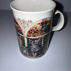 Dunoon Scotland Kitten Cats Christmas Tree Coffee Mug Cup Fine Bone Excellent